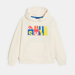 سويت شيرت بقلنسوة، باللون البني الفاتح للفتيان.